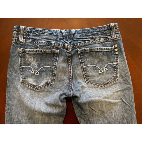 Miss Me Jeans “Danielle” Bootcut Distressed Y2K Denim Low Rise Waist Size 30 - Picture 12 of 13